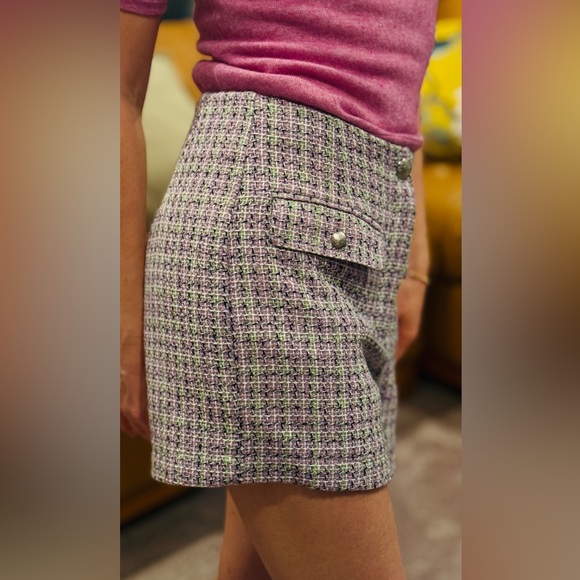 LOFT Purple Tweed High Waist Shorts Size 2 NEW NWT Preppy Old Money - Picture 4 of 7